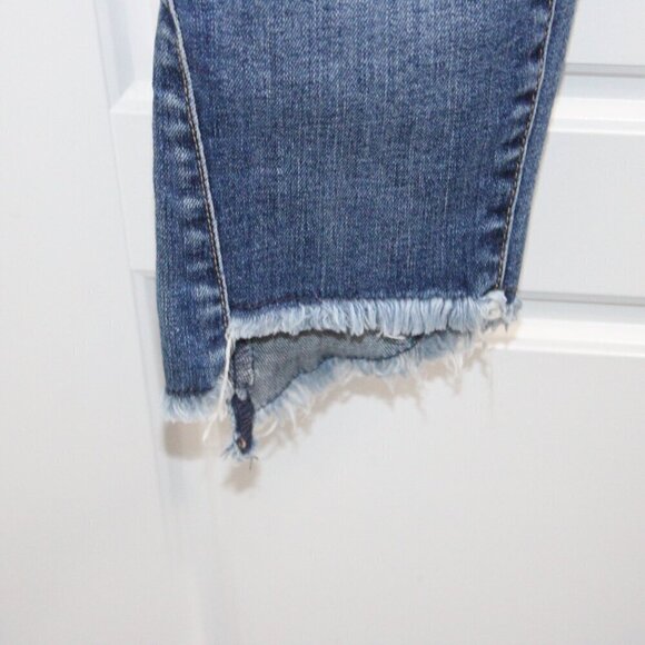 7 for all mankind Size 26 Mid Rise Skinny Raw Edge Step Hem Detail - Picture 6 of 6